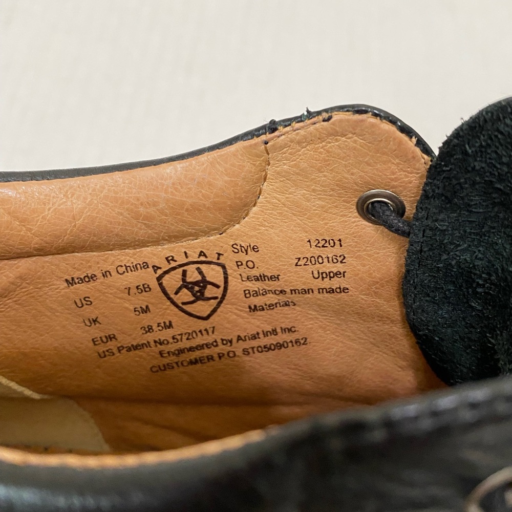 Ariat Josie Kiltie Ankle Boots Black Leather 7.5B - Picture 9 of 11